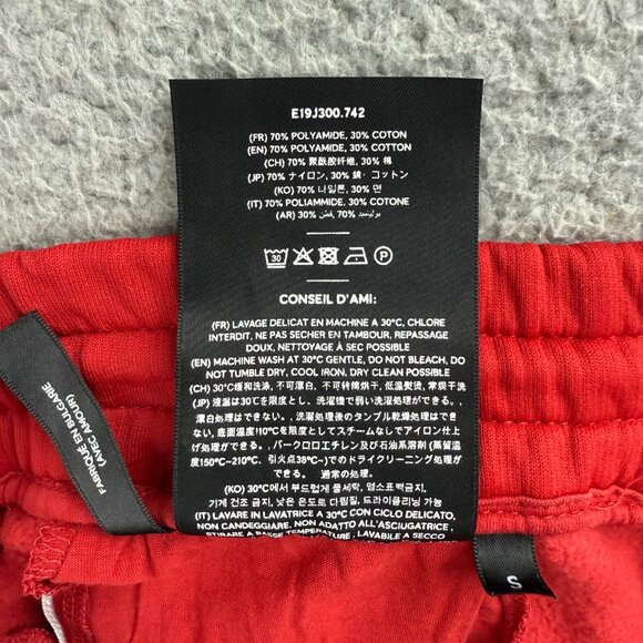 Ami Paris Pants Mens Small Red Alexandre Mattiussi Zip Track Jogger Sweatpants 1 - Picture 9 of 11